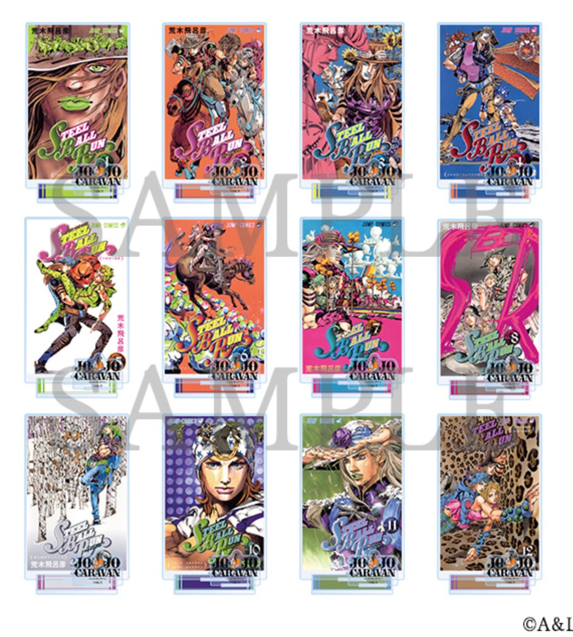 JoJo's Bizarre Adventure: Steel Ball Run – Acrylic Figure Vol.1 & Vol.2 Set | JoJo Caravan Exclusive