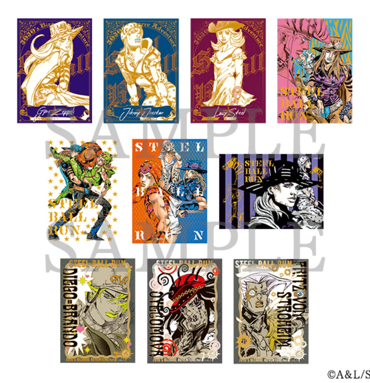 JoJo's Bizarre Adventure: Steel Ball Run – Clear Card Collection A & B Complete Set | JoJo Caravan Exclusive