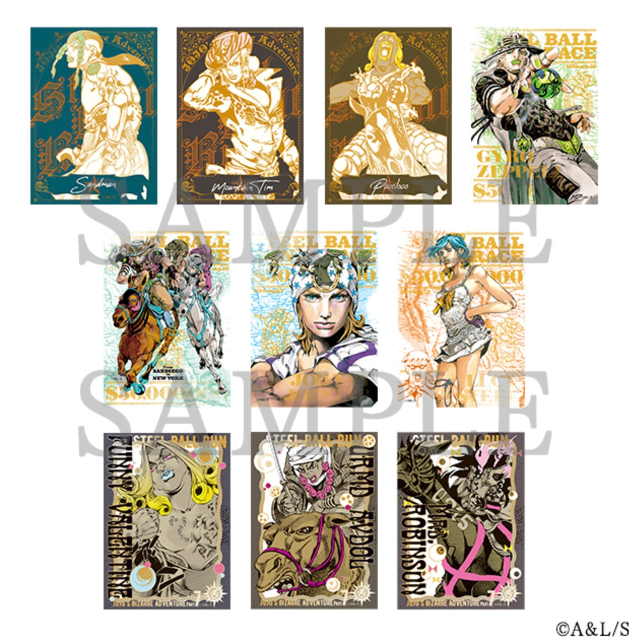 JoJo's Bizarre Adventure: Steel Ball Run – Clear Card Collection A & B Complete Set | JoJo Caravan Exclusive