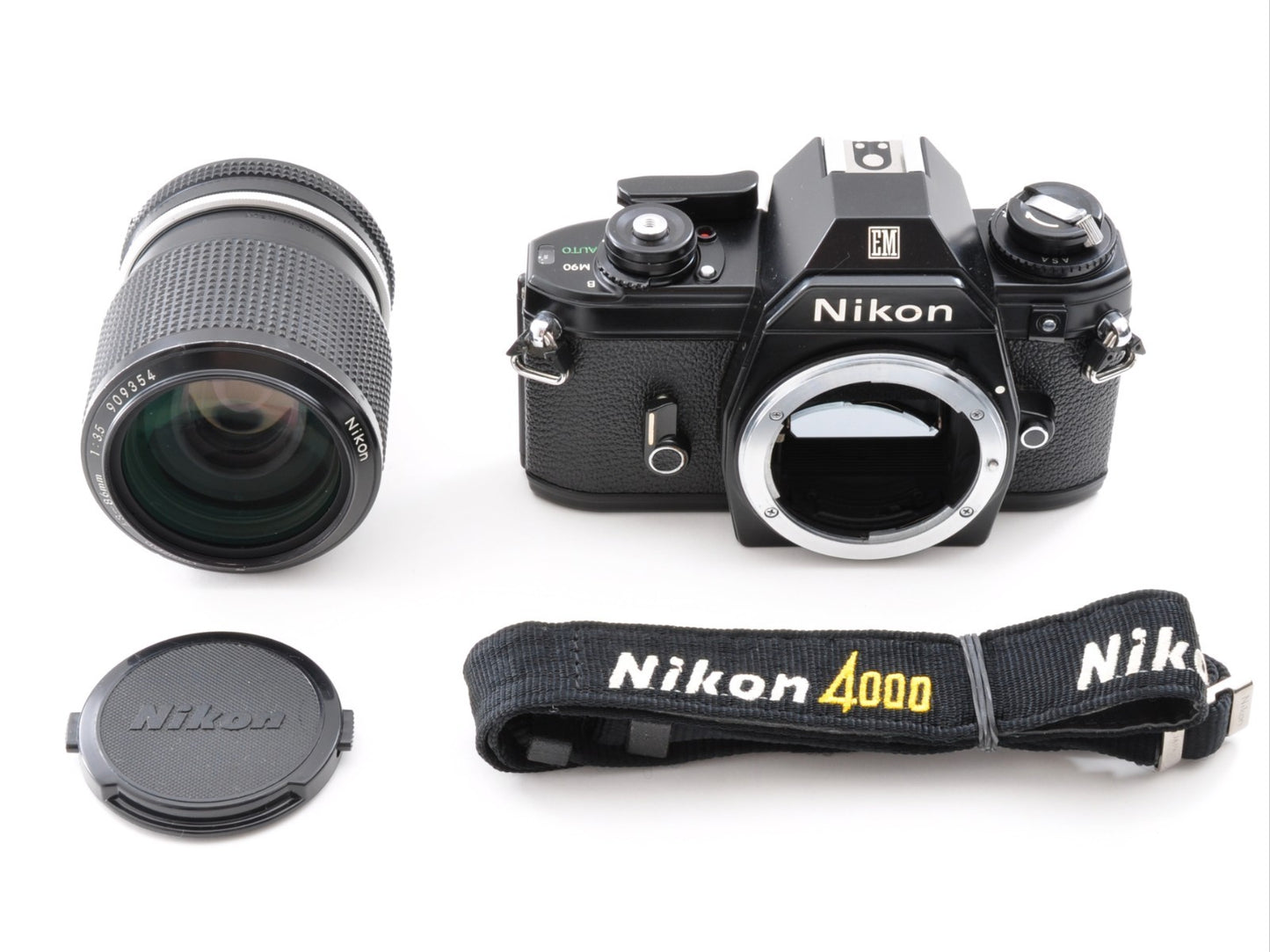 Nikon EM 35mm SLR Film Camera Black Body Zoom NIKKOR Ai 43-86mm F/3.5 From Japan