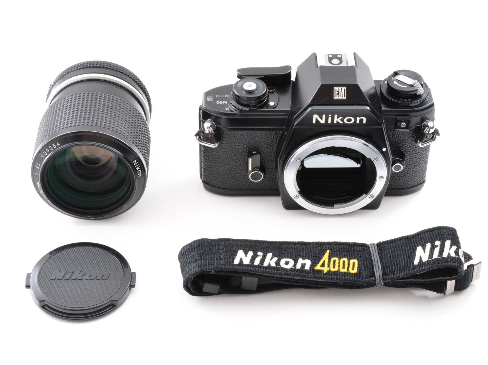 Nikon EM 35mm SLR Film Camera Black Body Zoom NIKKOR Ai 43-86mm F/3.5 From Japan