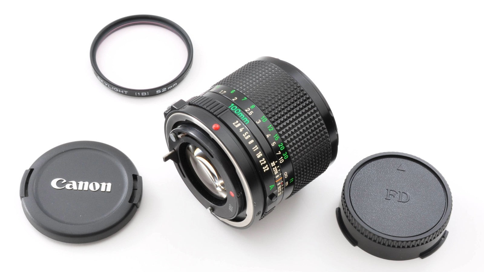 Canon NEW FD 100mm F/2.8 MF NFD Lens w/Filter Near Mint From Japan y0116