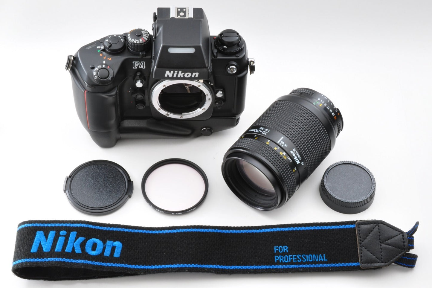 Nikon F4S MB-21 35mm Film Camera AF 70-210mm F/4-5.6 NO LEAK Near Mint Japan