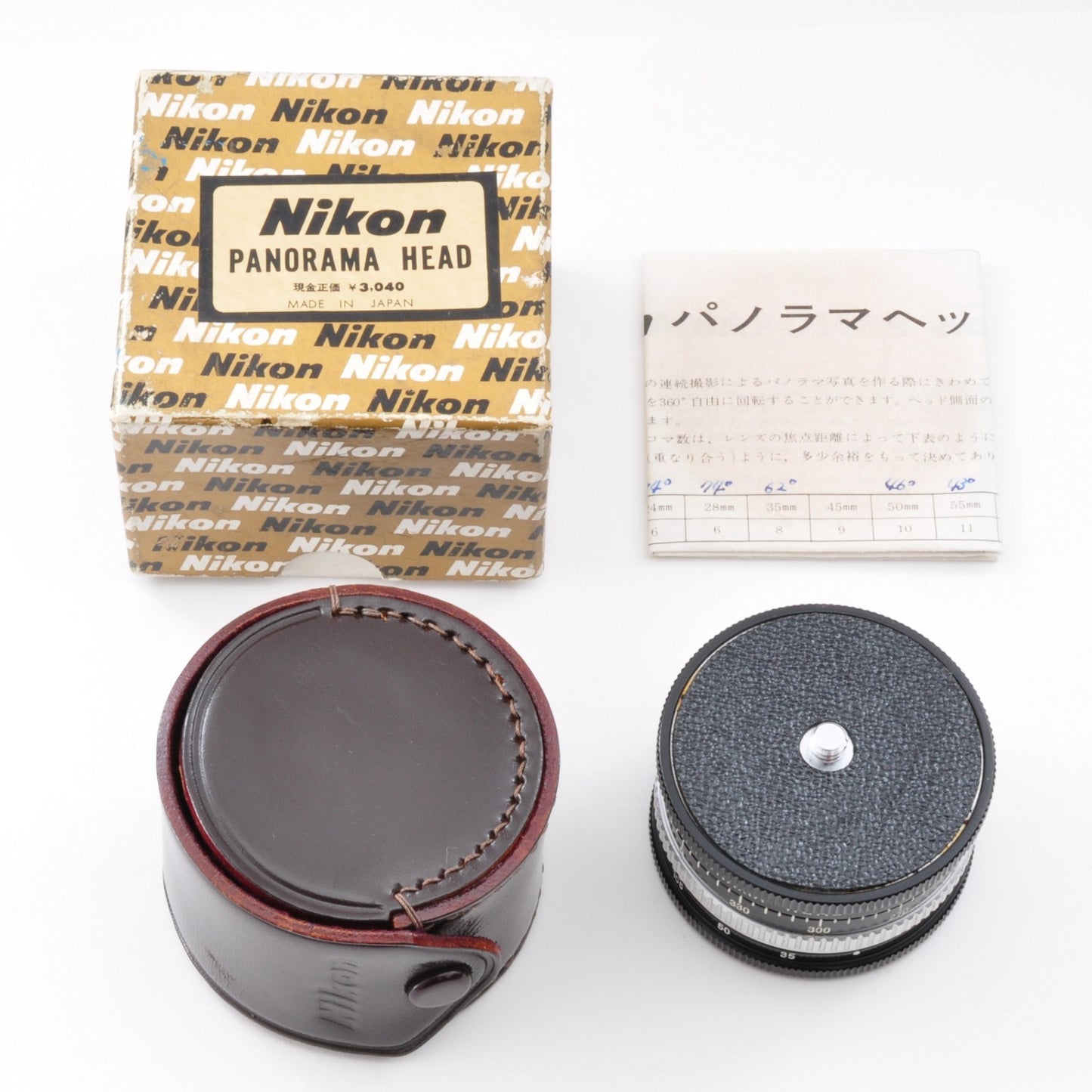 Nikon Panorama Head w/Leather Case,Box Excellent+++ From Japan y0114