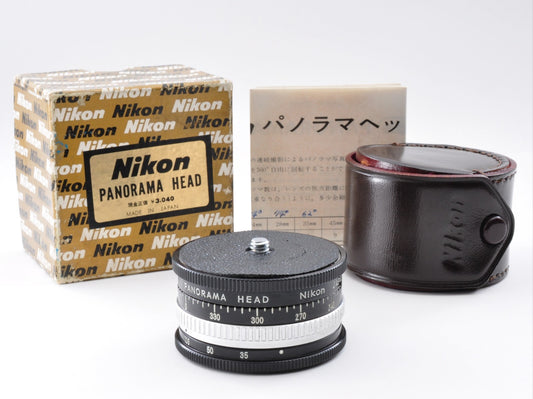 Nikon Panorama Head w/Leather Case,Box Excellent+++ From Japan y0114