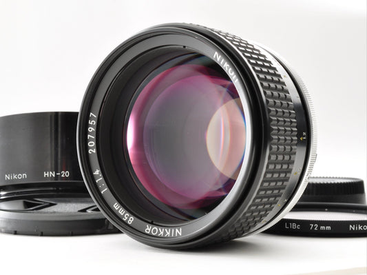 Nikon Ai-s Ais NIKKOR 85mm F/1.4 Portrait MF Lens w/Hood Excellent5 Japan 0235