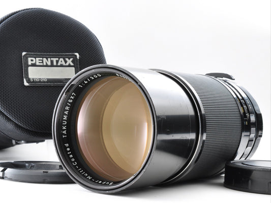 PENTAX SMC TAKUMAR 300mm F/4 Telephoto Lens for 6x7 mount w/Case Near Mint Japan