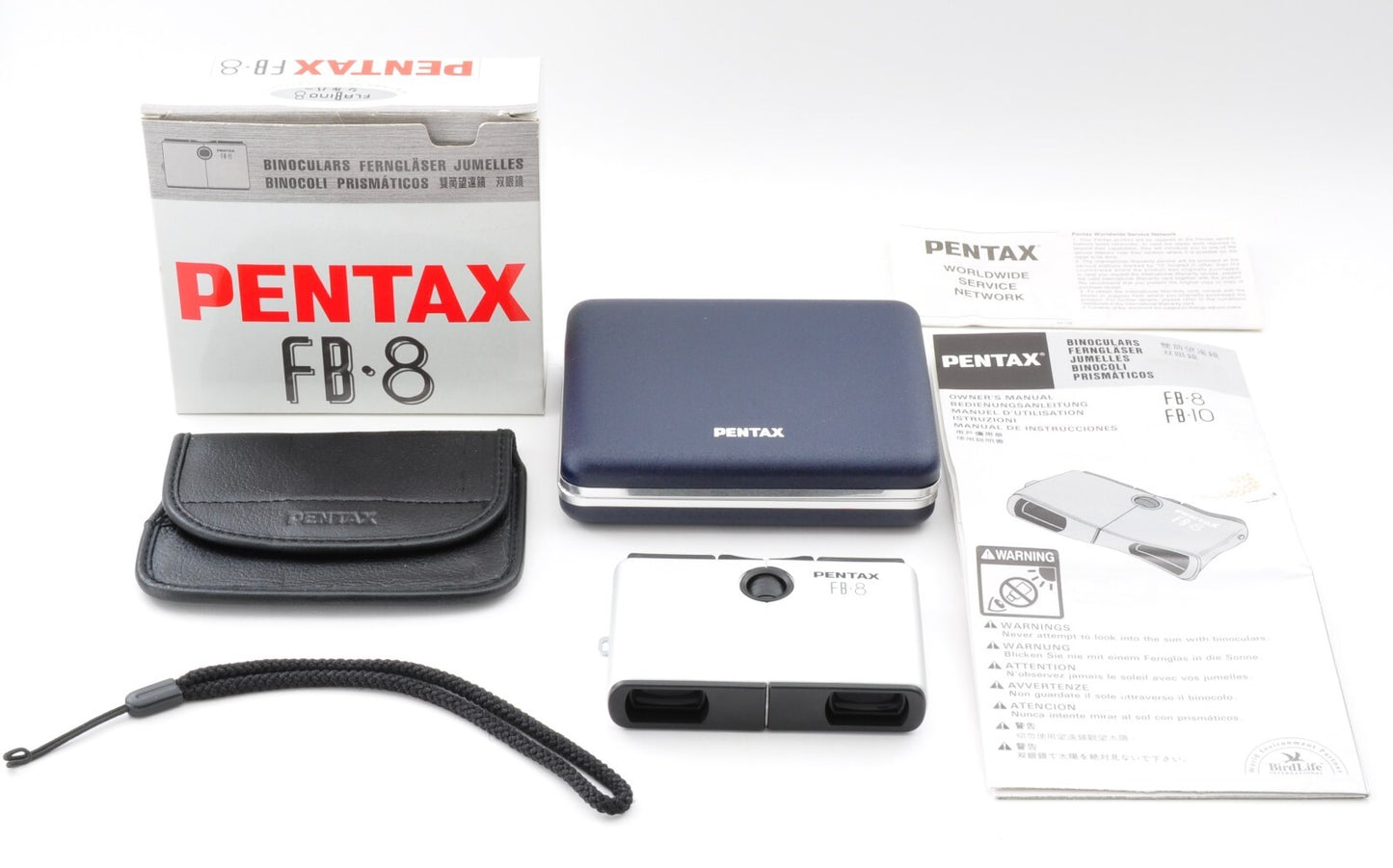 PENTAX FB-8 Silver 8 x 18 7.5° Binocular 86x58x17mm 128g Mint From Japan 0153