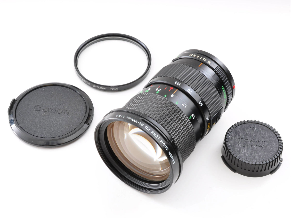 Canon New FD NFD 35-105mm f/3.5 MF Zoom Macro Lens w/Filter Near Mint From Japan 0327